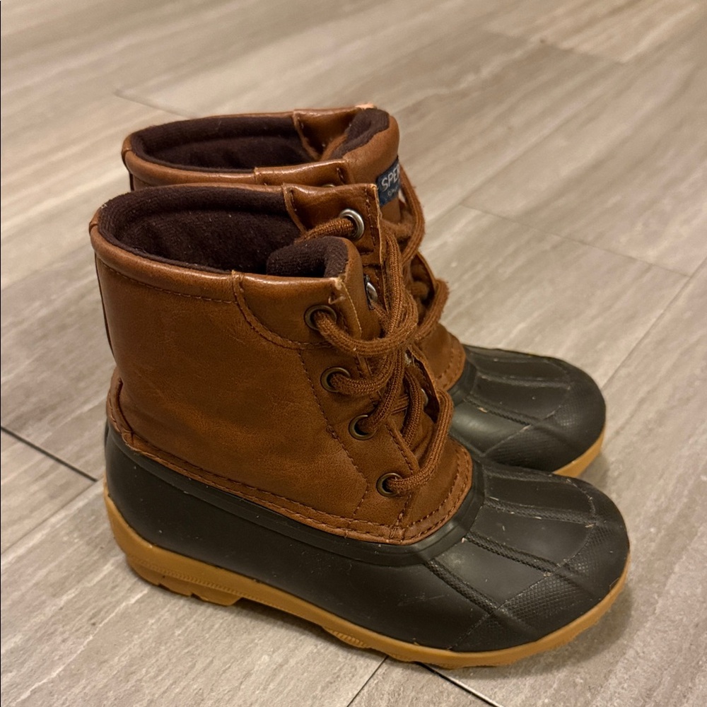 Sperry Kids Brown and Black Snow Winter Duck Boots